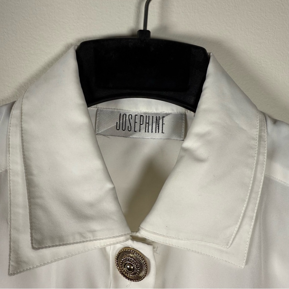 Josephine Business White Collared Button Up Shirt Size 6 Office - Picture 5 of 9